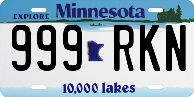 MN license plate 999RKN
