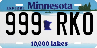 MN license plate 999RKO