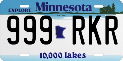 MN license plate 999RKR