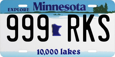 MN license plate 999RKS