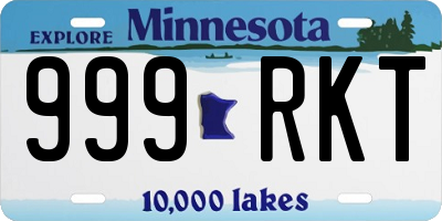 MN license plate 999RKT