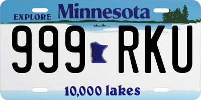 MN license plate 999RKU