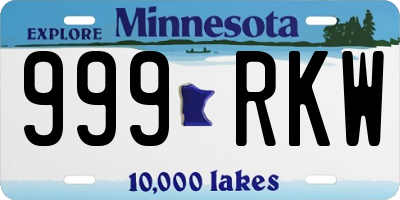 MN license plate 999RKW
