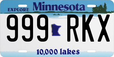 MN license plate 999RKX