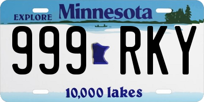 MN license plate 999RKY