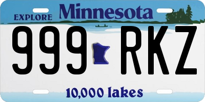 MN license plate 999RKZ