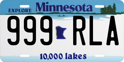 MN license plate 999RLA