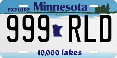 MN license plate 999RLD