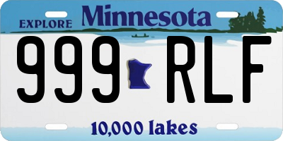 MN license plate 999RLF