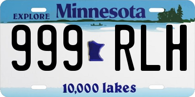 MN license plate 999RLH