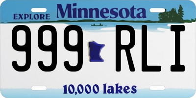 MN license plate 999RLI
