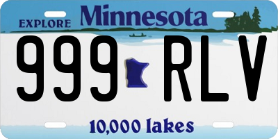 MN license plate 999RLV