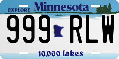 MN license plate 999RLW