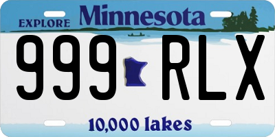 MN license plate 999RLX