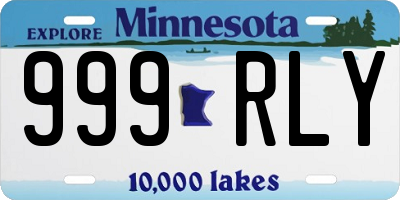 MN license plate 999RLY