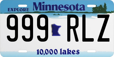 MN license plate 999RLZ