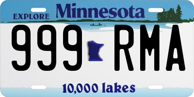 MN license plate 999RMA