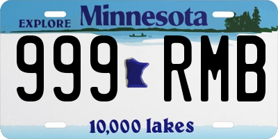 MN license plate 999RMB
