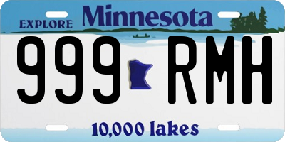 MN license plate 999RMH