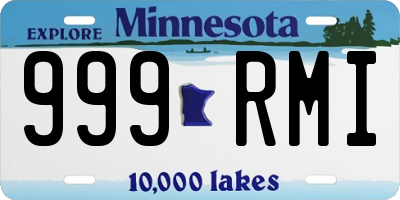 MN license plate 999RMI