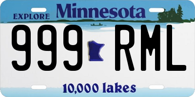 MN license plate 999RML
