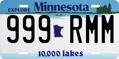 MN license plate 999RMM