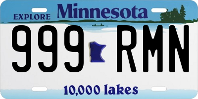 MN license plate 999RMN