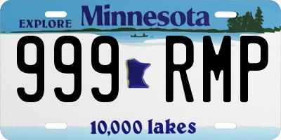 MN license plate 999RMP