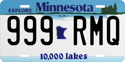 MN license plate 999RMQ