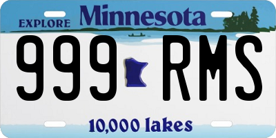 MN license plate 999RMS