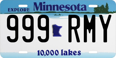 MN license plate 999RMY