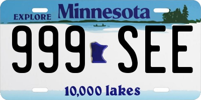 MN license plate 999SEE
