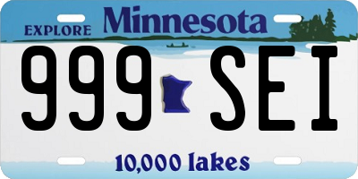 MN license plate 999SEI