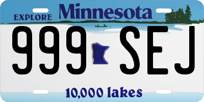 MN license plate 999SEJ