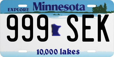 MN license plate 999SEK