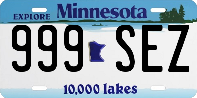 MN license plate 999SEZ