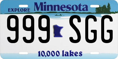MN license plate 999SGG