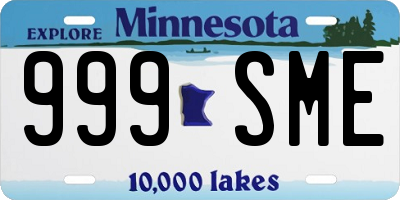 MN license plate 999SME