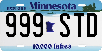 MN license plate 999STD