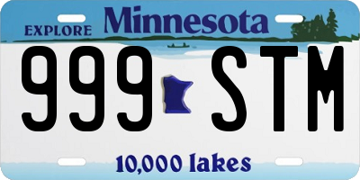 MN license plate 999STM