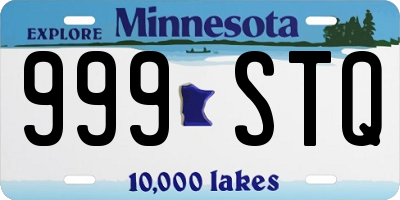 MN license plate 999STQ