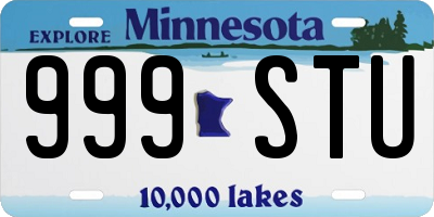 MN license plate 999STU