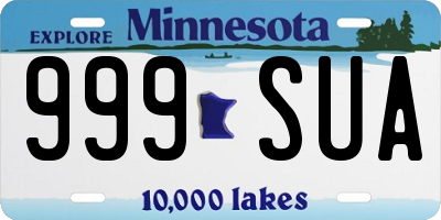 MN license plate 999SUA