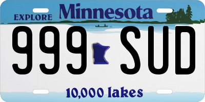 MN license plate 999SUD