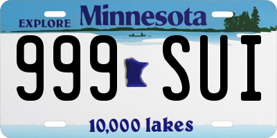 MN license plate 999SUI