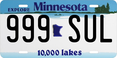 MN license plate 999SUL