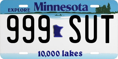 MN license plate 999SUT