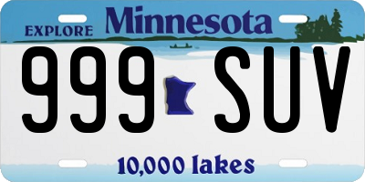 MN license plate 999SUV