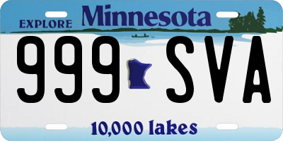 MN license plate 999SVA