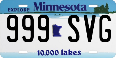 MN license plate 999SVG